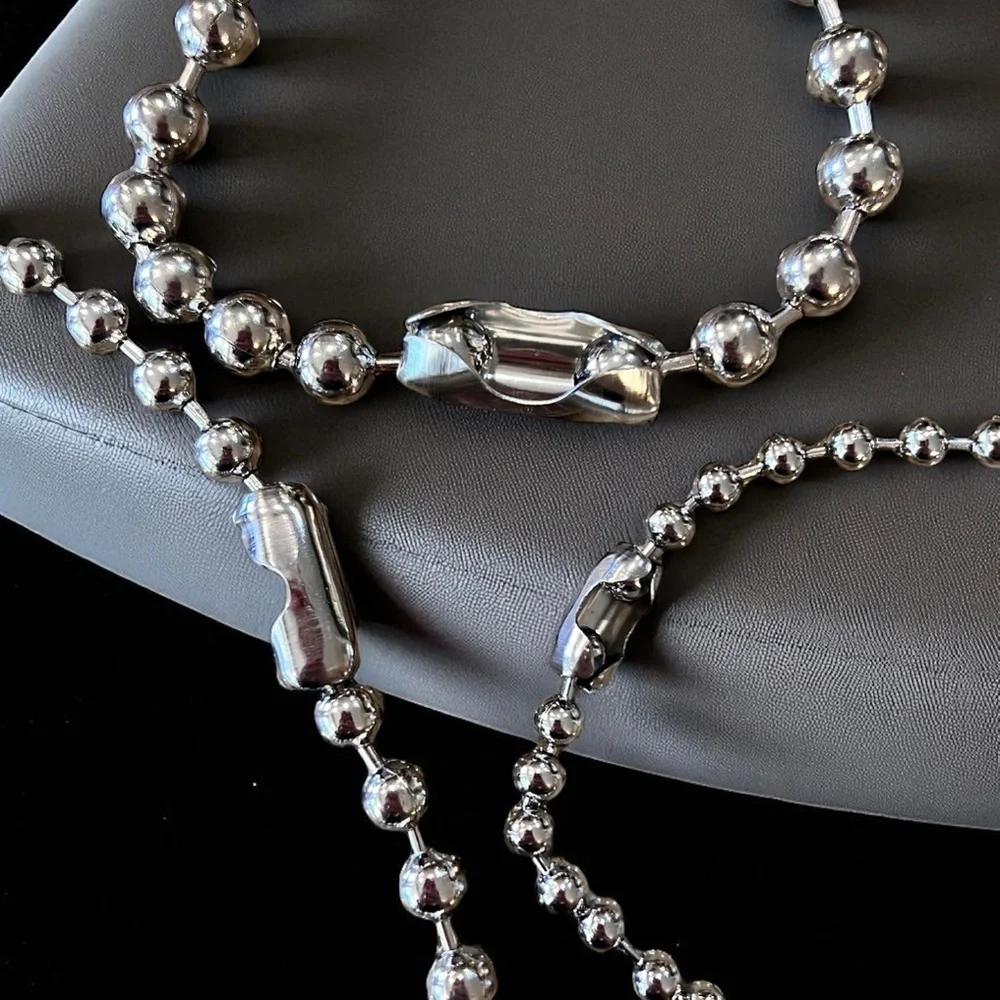 Ball Linked Chain Chunky Choker necklaces modern inspired look 3 different sizes